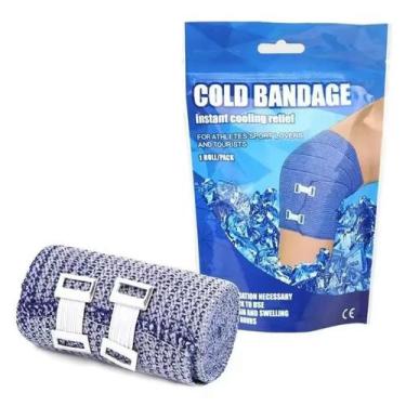 Imagem de Bandagem Elástica Gelada Reutilizável Alívio Dor Inchaço 3,6m - Cold B