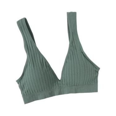 Imagem de Sutiã Esportivo Feminino Sem Costura Com Decote V Profundo, Sem Aro, S