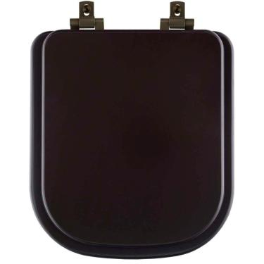 Imagem de Assento Sanitário Mdf Soft Close Quadra Marrom Fosco Para Vaso Deca Com Ferragem Marrom