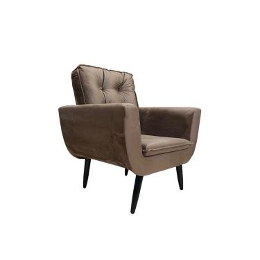 Imagem de Poltrona Saturno Para Sala De Estar Quarto Escritório Tecido Suede - Marrom - Cor: Marrom