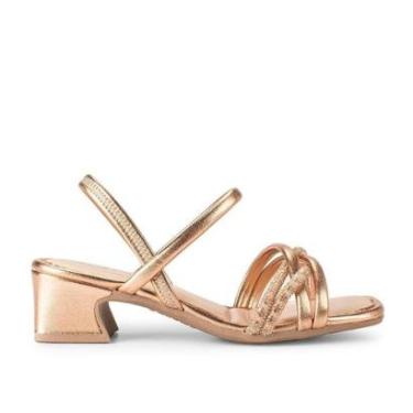 Imagem de Sandália Pink Cats Infantil de Salto Bloco Metalizada V4603-Feminino