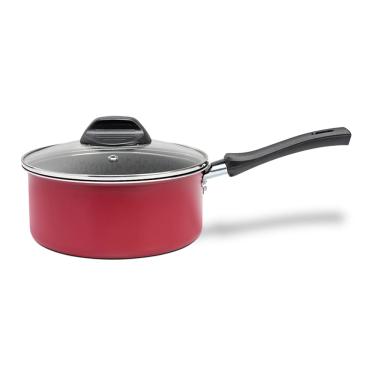 Imagem de Panela Brinox Anis Antiaderente Pro-Flon 1,75 L 18cm Tampa de Vidro Borgonha