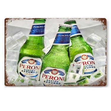 Imagem de Placa de estanho de metal vintage, decoração de parede, pintura em ferro, cerveja Peroni