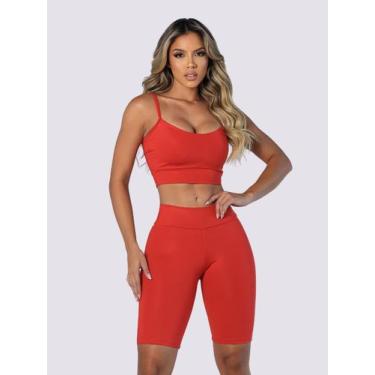 Imagem de Conjunto Fitness Roupa de Academia Corrida Treino Malhar Top Com Bojo 