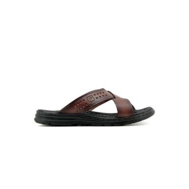Imagem de Chinelo Pegada Masculino em Couro Pinhao, 40