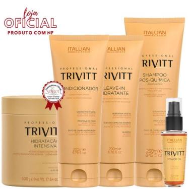 Imagem de Trivitt: Hidratação Intensiva 500g, Kit Homecare com Leave-In e Power 