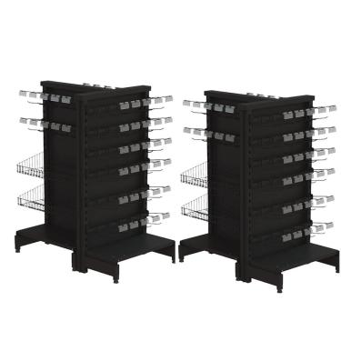 Imagem de Check Stand Premium Expositor Gondola Preto Kit2pç