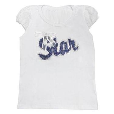 Imagem de Blusa Infantil Look Jeans de Malha Branca - 1P - UNICA-Feminino