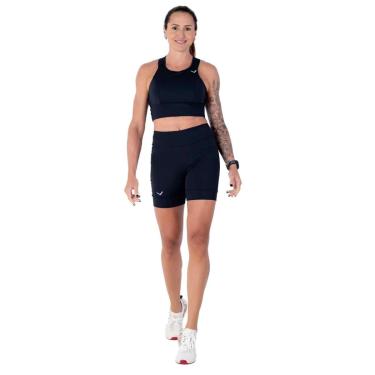 Imagem de Conjunto Esportivo Indrills Short Top Running All Black Multibolsos-Feminino
