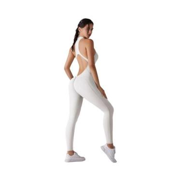 Imagem de Macacão Esportivo Feminino Com Controle De Abdômen E Efeito Levanta Bu