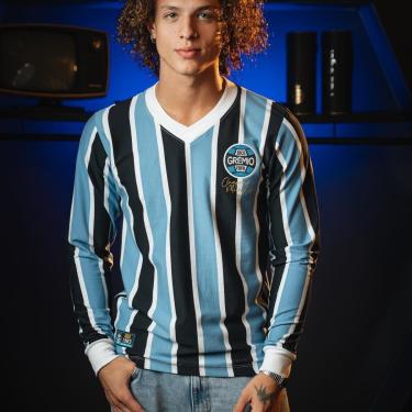 Imagem de Camisa Grêmio Retrô 1983 Listrada Manga Longa-Masculino
