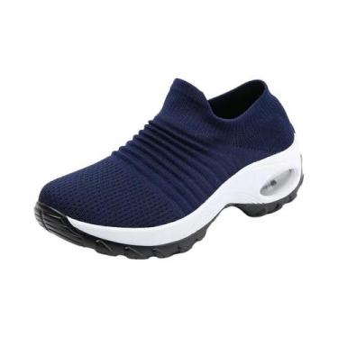 Imagem de Tênis Femininos Respiráveis Para Caminhada, Sneakers De Moda Com Tecid