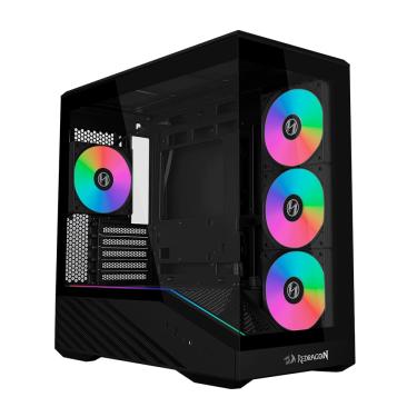 Imagem de Gabinete Gamer Redragon V100R Mini ATX Com Fans ARGB Preto