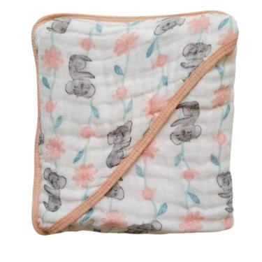 Imagem de Toalha Banho Bebê Fralda Macia Soft Capuz Menino Menina Neutro Infanti