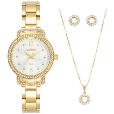 Imagem de Relógio Condor Feminino Ref: Co2035nuw/k4k Dourado + Semijóia