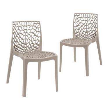 Imagem de Kit 2 Cadeiras Laráz Gruvyer Design Anatômico - Nude - Laraz