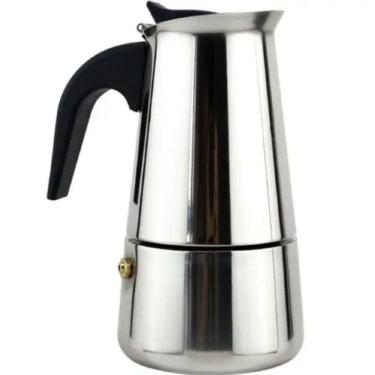 Imagem de Cafeteira Italiana Moka Inox 6 Xicaras 300ml Preparo Cafe Forte Resistente Fogao Inducao