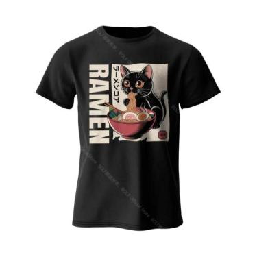Imagem de Camiseta Masculina Oversized De Algodão Com Estampa De Ramen, Camiseta