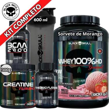 Imagem de Kit Suplemento Whey 100% HD POTE Gourmet 900g + Creatina Turbo 300g + 