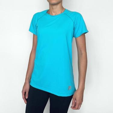 Imagem de Camiseta Blusa Feminina Poliamida Uv+ Academia Usee Brasil - Uso, Azul