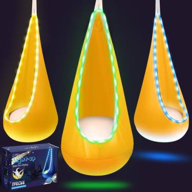 Imagem de Columpio de cápsula LFSMVT con luces LED para niños, uso interior y ex