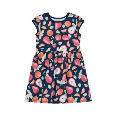 Imagem de Vestido infantil menina em malha Brandili, 14, Azul marinho
