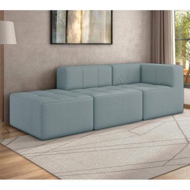 Imagem de Sofá Modulado Na Caixa 3 Lugares 231cm Espuma D33 Multimóveis CR45353 Azul