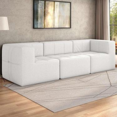 Imagem de Sofá Modulado Na Caixa 3 Lugares 231cm Espuma D33 Multimóveis CR45354 Branco