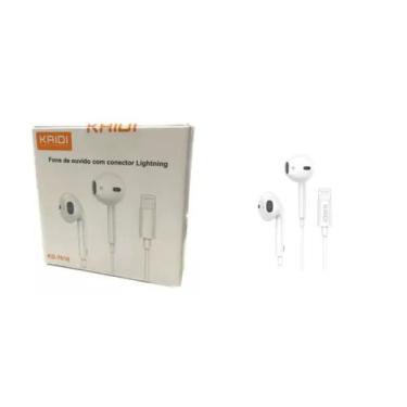 Imagem de Fone De Ouvido Com Fio Conector Lightning Não Precisa Parear Kaidi Kd-