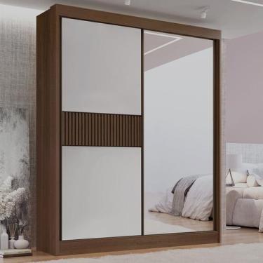 Imagem de Guarda-roupa Casal 2 Portas 3 Gavetas com Espelho 100% Mdf Grécia - D 