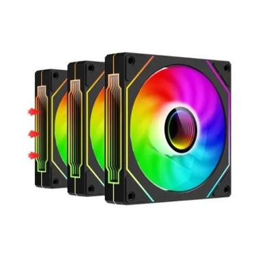 Imagem de Ventilador De Resfriamento Silencioso ARGB PWM De 92mm UPSIREN UF-9 PR
