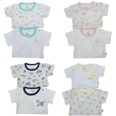 Imagem de Kit Body Manga Curta 21751 Anjos Baby, Rosa, Creme, Estampado, RN