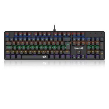Imagem de Teclado mecanico valheim rainbow preto switch marrom - REDRAGON