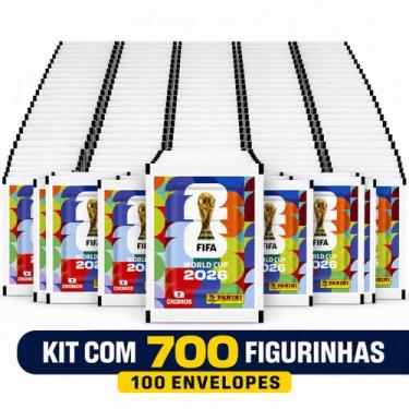 Imagem de Kit 100 Envelopes de Figurinha da Copa do Mundo 2026 Oficial (700 figu