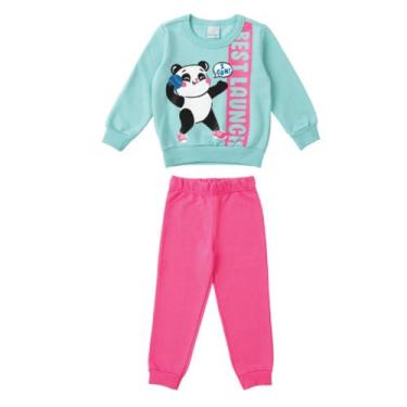 Imagem de Conjunto Moletom Feminino Infantil Estampa Panda Inverno Meninas Taman