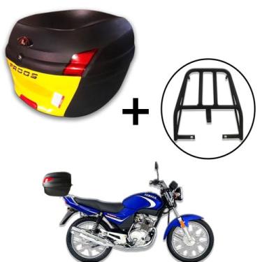Imagem de Baú 34 litros Awa Proos com Bagageiro para YBR 125 2000-2008, Amarelo