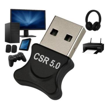 Imagem de Adaptador Bluetooth Conector Pc Dongle Usb Fone Ouvido 5.0 - Xila