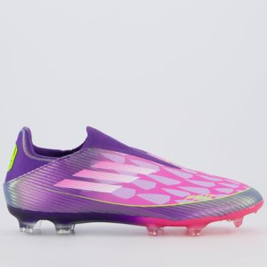 Imagem de Chuteira Adidas F50 League Laceless Campo Lamine Yamal Roxa e Rosa, 38