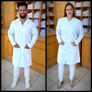 Imagem de Jaleco 100% algodão branco, modelo tradicional  Unissex. - Nanda Pivat