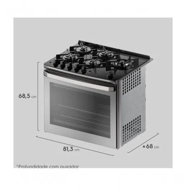 Imagem de Fogão de Embutir a Gás 5 Bocas Electrolux FE5EC Mesa de Vidro Temperado Acendimento Automático Cinza 110V