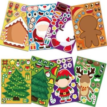 Imagem de Adesivos De Quebra-Cabeça De Natal DIY Para Crianças, Crie Uma Cara Do