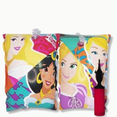 Imagem de Boia De Braço Inflável Infantil Princesas Disney Com bomba de Inflar -