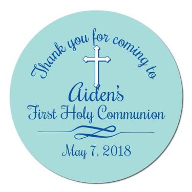 Imagem de Adesivos personalizados para lembrancinhas de Primeira Comunhão com ac