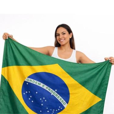 Imagem de Bandeira do Brasil Copa do Mundo 1,15 x 1,45 m Com Elastico - Bell Enx