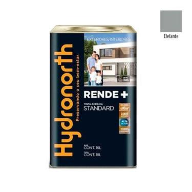 Imagem de Tinta Acrílica Rende+ Elefante Fosco 3,6L Cinza para Parede Hidronorth
