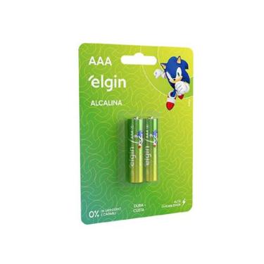 Imagem de Pilha Alcalina AAA Palito Elgin com 2 Unidades Alta Durabilidade para Controles e Brinquedos