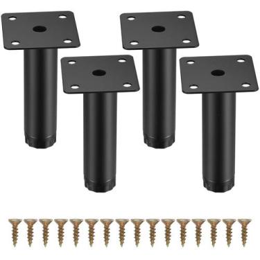 Imagem de Pés para Móveis Fulushouxi 10 cm Ajustáveis de Metal, 4 Peças