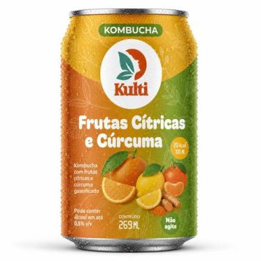 Imagem de Kombucha FRUTAS CÍTRICAS E CÚRCUMA caixa 12 Latas 269mL Kulti