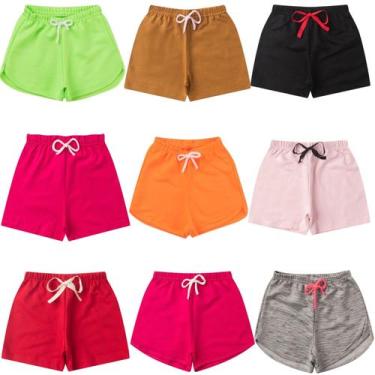 Imagem de Kit 3 Shorts Infantis Menina Sortidos Cós com Elástico Confortável Tam