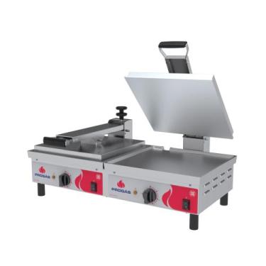 Imagem de Chapa Grill Elétrica Dupla com Prensa PRA-45 E 6mm Progás, 220V